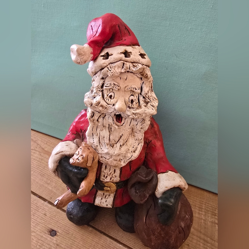 Whimsical Santa Hand-Scultured by Peggy Foster